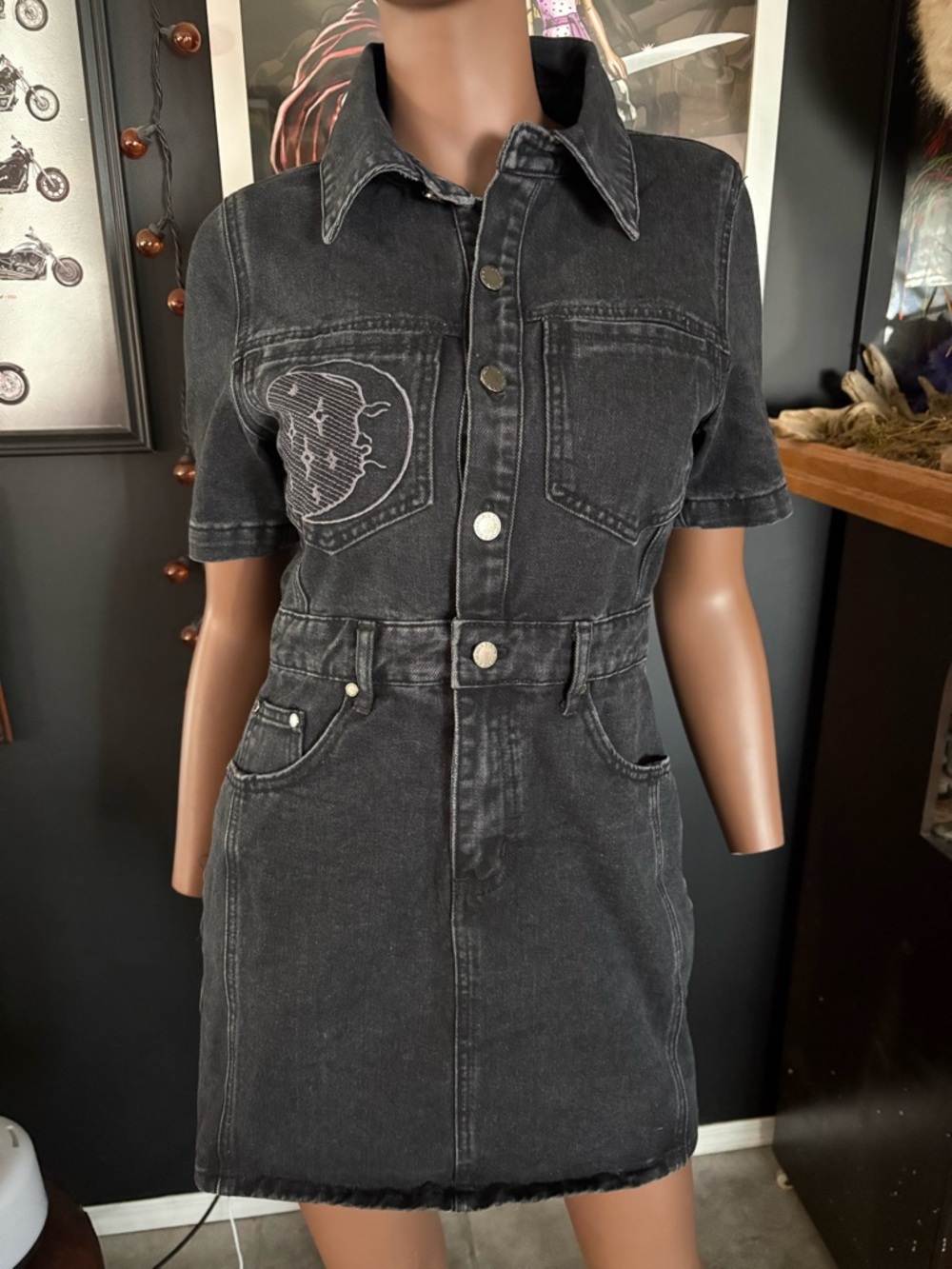 Disturbia Invictus Denim Mini Shirt Dress!